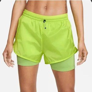 Nike Training Yellow/Green Shorts Womens